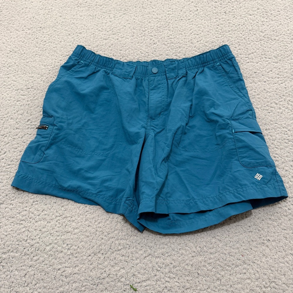 Columbia Shorts Womens Size Medium Teal Blue Nylon Cargo Hiking